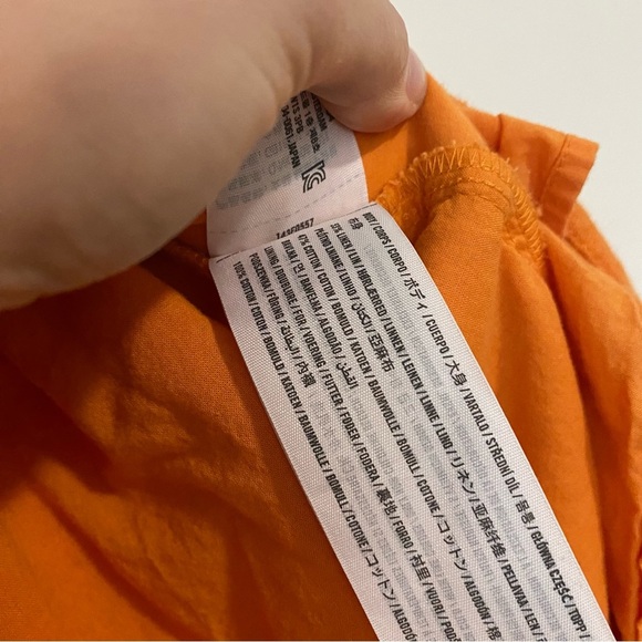 Abercrombie & Fitch Orange Linen Blend Midi Skirt size Large - Picture 5 of 8